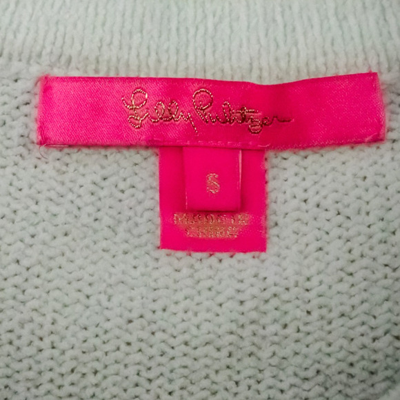 Lilly Pulitzer Size Small S Calloway White Blue Stripe Nautical Pullover Sweater - Picture 5 of 8